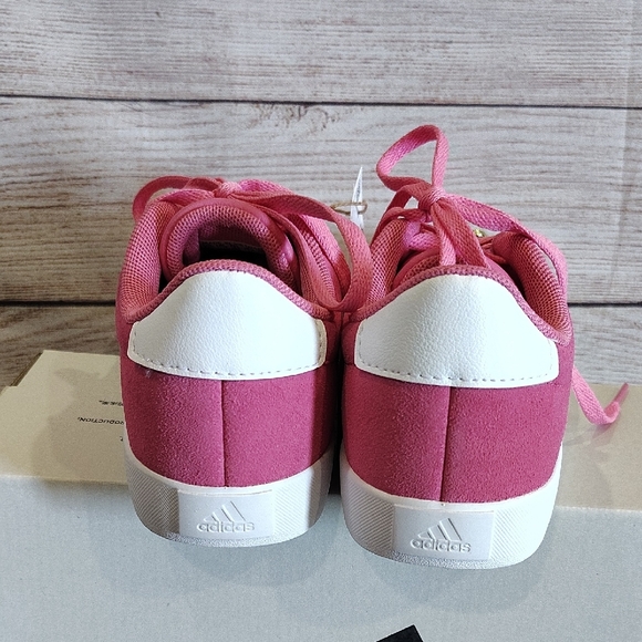 *New Adidas VL Court 3.0 K Pink Sneakers - Picture 5 of 7